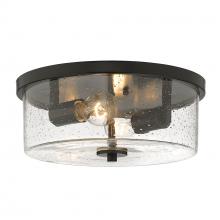  4307-FM BLK-SD - Rayne Flush Mount in Matte Black with Seeded Glass